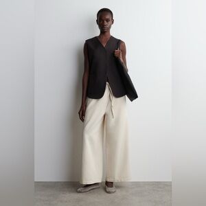 COS Cropped Denim Wide Leg Pant